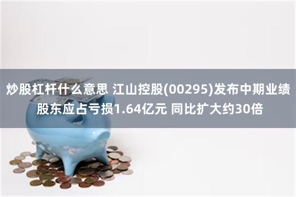 炒股杠杆什么意思 江山控股(00295)发布中期业绩 股东应占亏损1.64亿元 同比扩大约30倍