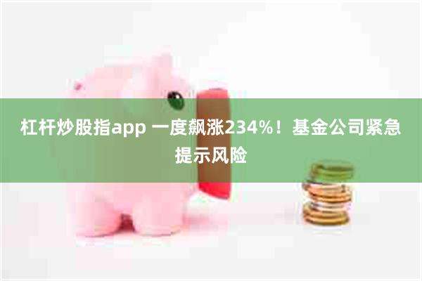 杠杆炒股指app 一度飙涨234%！基金公司紧急提示风险