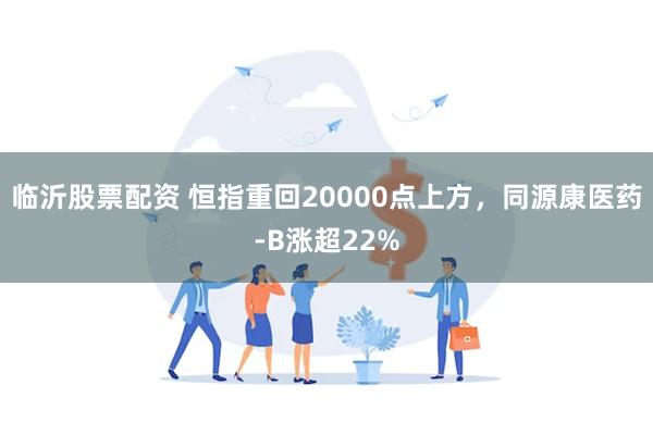 临沂股票配资 恒指重回20000点上方，同源康医药-B涨超22%